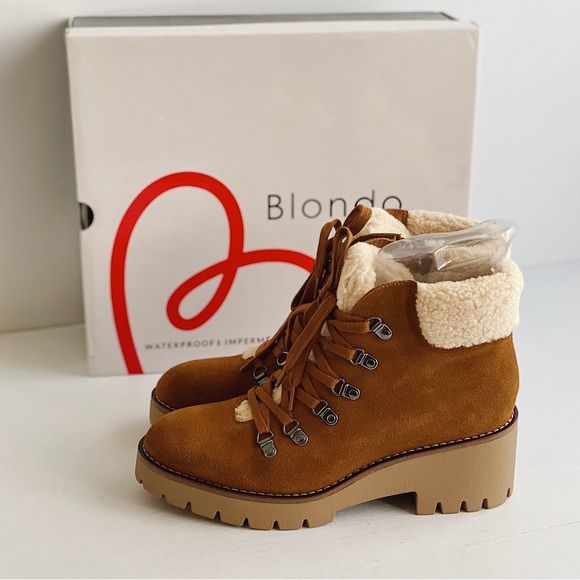 ✨New BLONDO Devin Waterproof Suede Booties Camel 8 - Picture 5 of 12